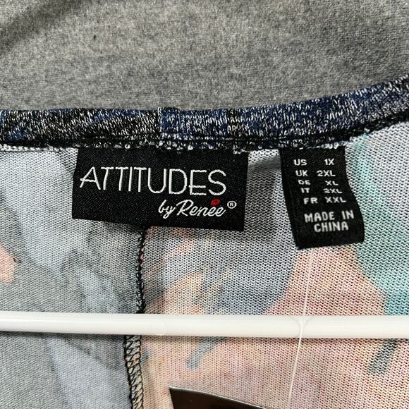 Attitudes by Renee Global Illusions Casknit Cocoon Cardigan Jungle Orchid Size1X - Picture 3 of 14